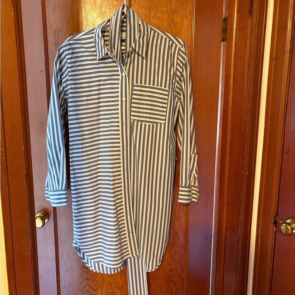 Classic Blue and White Striped Women’s Shirtdress